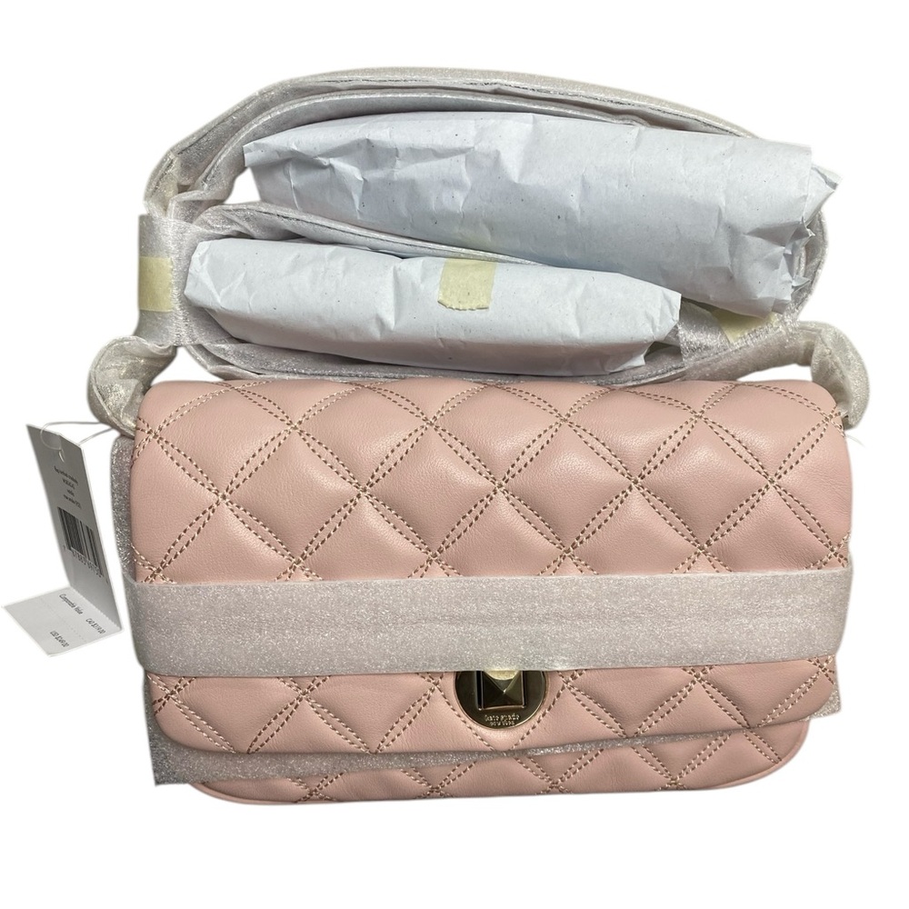 Kate Spade NWT Natalia Quilted Smooth Leather Turnlock Crossbody Rose Smโฆ - Picture 5 of 16